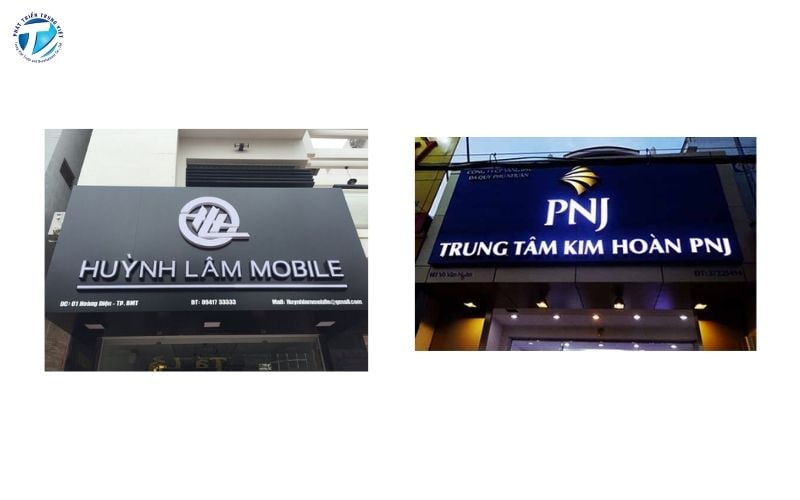 Bảng mica nền alu chữ nổi